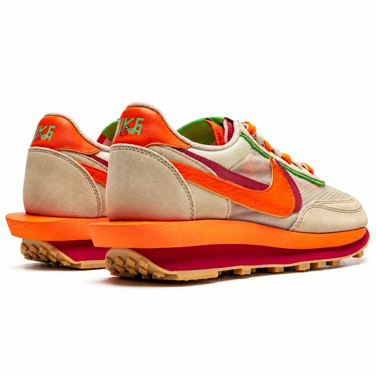 Nike x sacai x CLOT LDWaffle – Net Orange Blaze