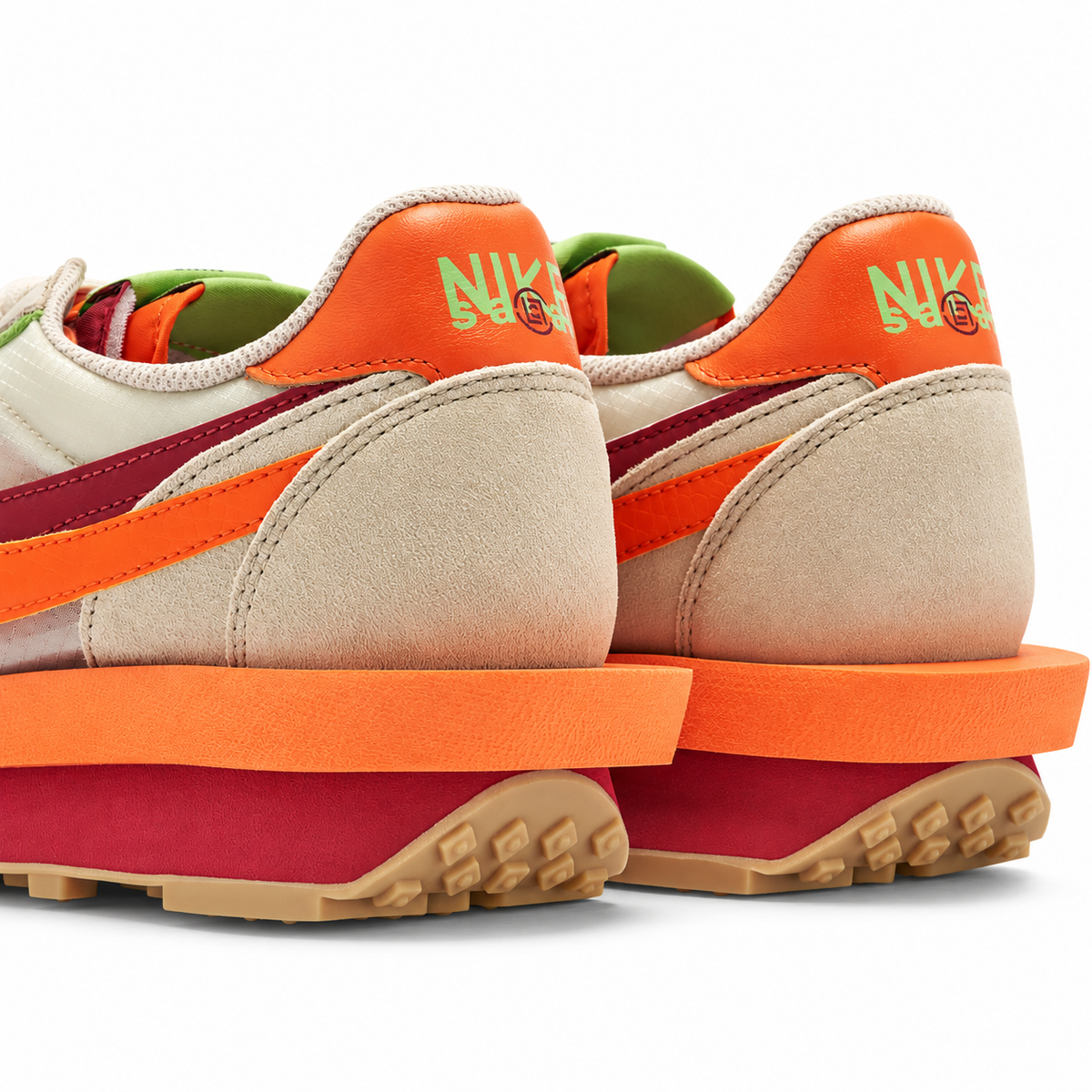 Nike x sacai x CLOT LDWaffle – Net Orange Blaze